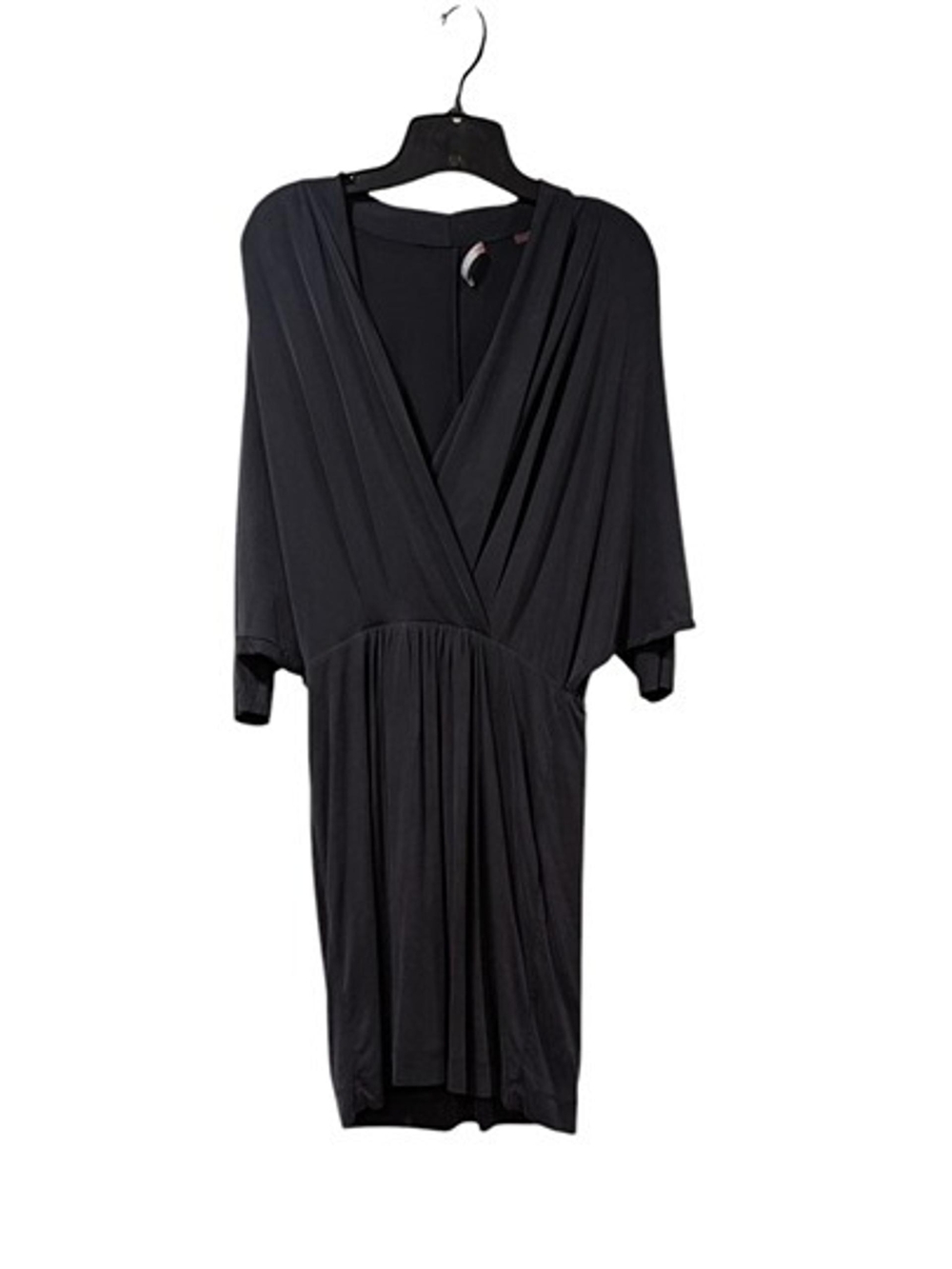 Black Draped V-Neck Sleepwear Dress
